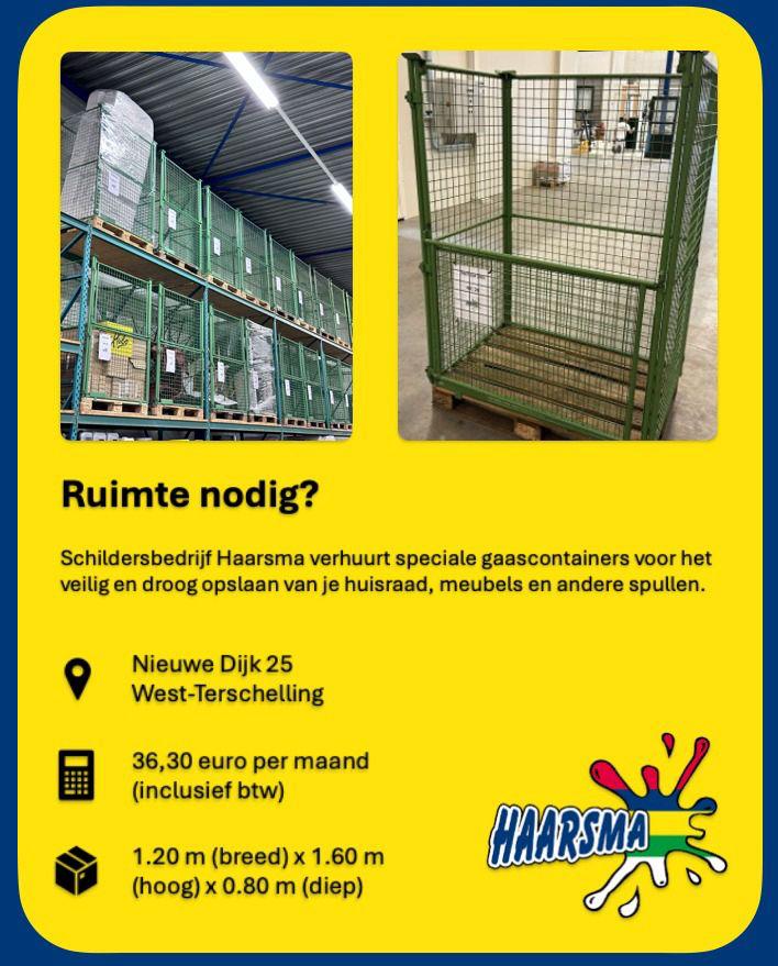 Gaascontainers in de opslaghal van Haarsma